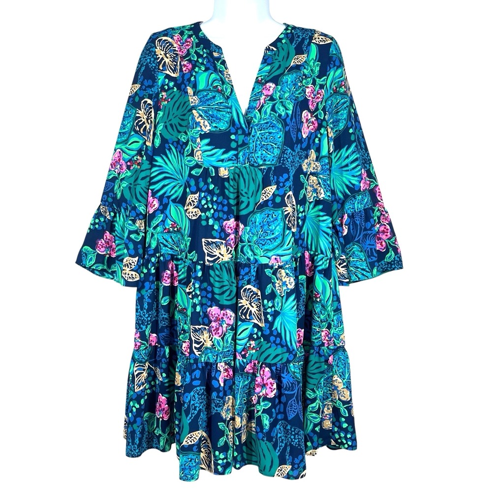 Lily Pulitzer Gabriel Low Tide Navy Life of the Party Size 2 Swing Dress - Picture 2 of 8